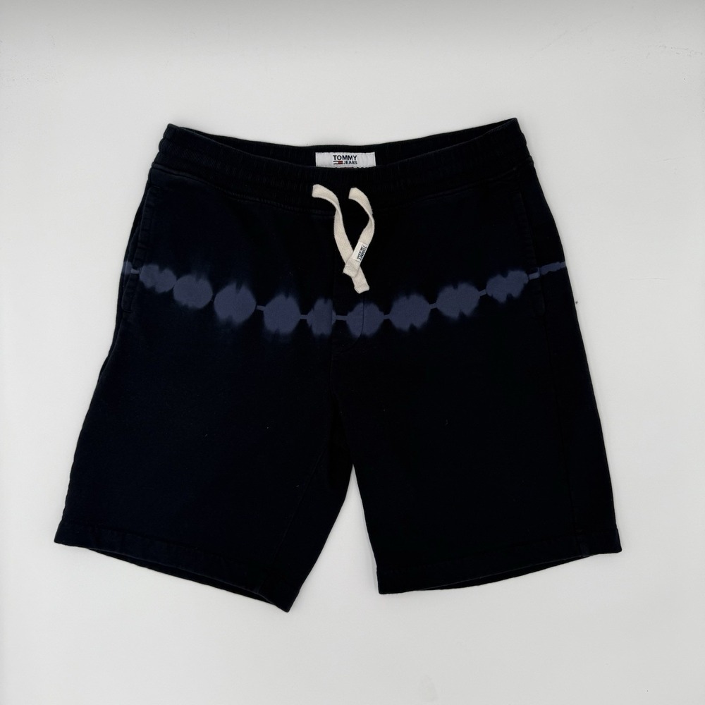 Tommy Jeans Hilfiger Men's navy  TIE Dyed Cotton Sweat Shorts Size Large